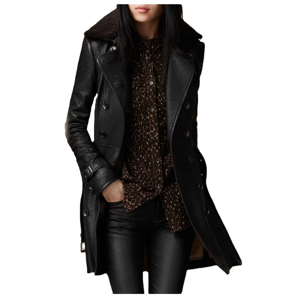 Thumbnail: 2024 New Black High Grade Leather Jacket Women Spring Autumn Slim British Fur C