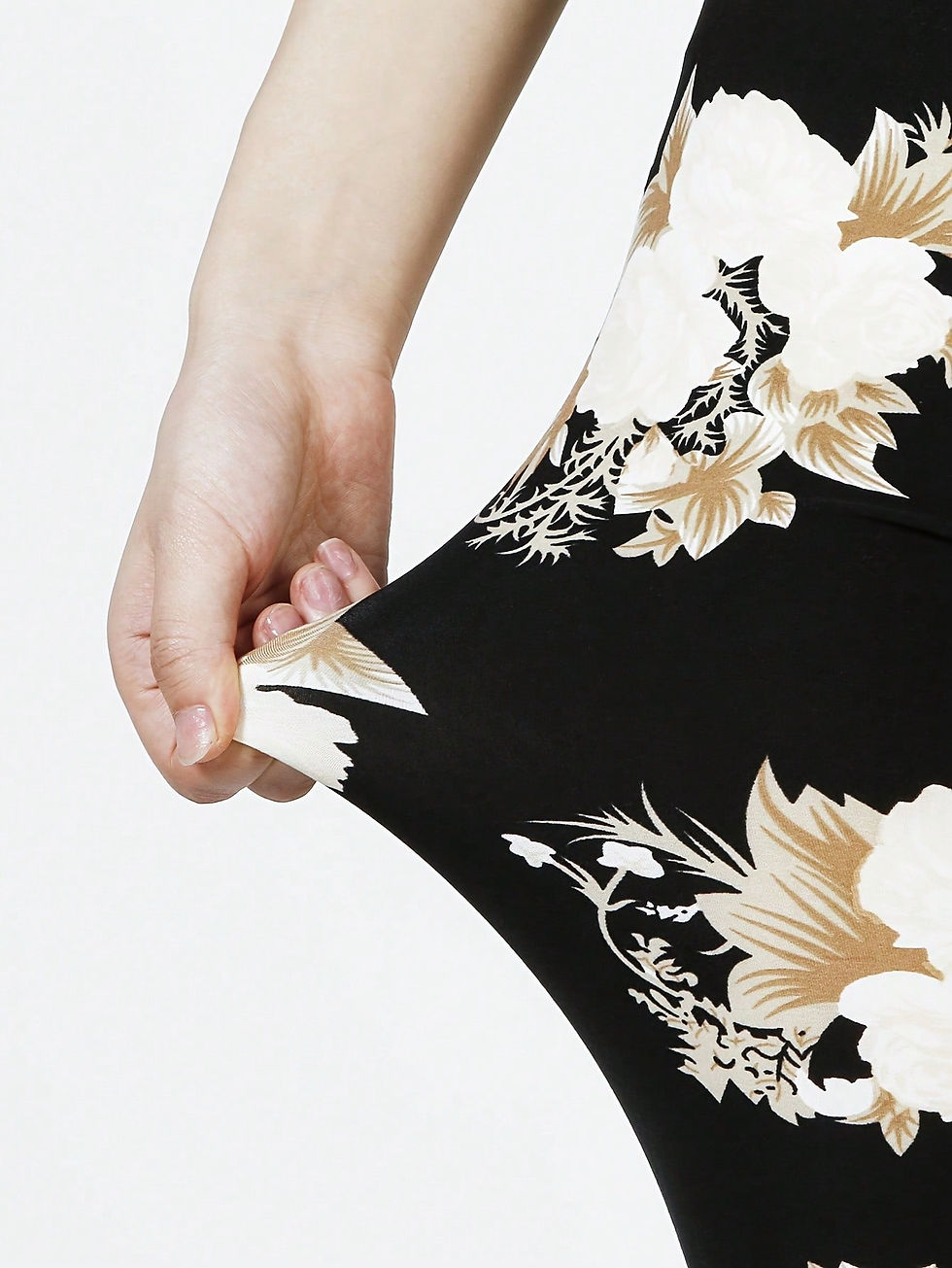 Thumbnail: Summer Leisure Elastic Floral Print Fitness Yoga Capri Leggings Tights