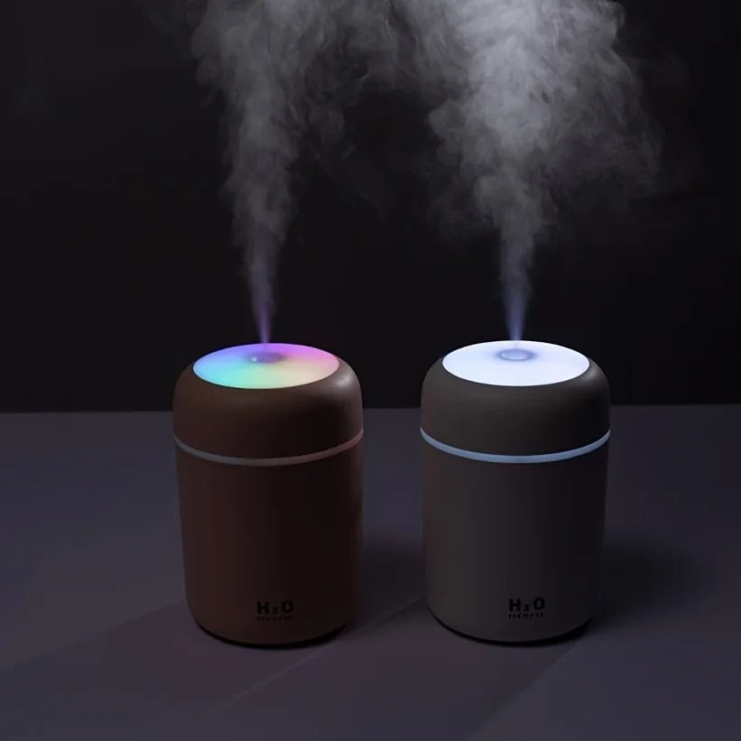 Miniaturebillede: Portable LED light mini 300ml h2o Spray Mist humidifier Double Wet Aroma Essent
