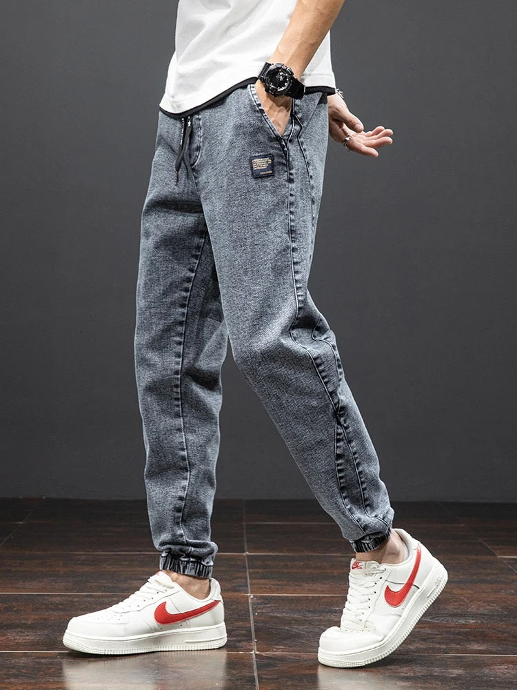 Thumbnail: Spring Summer Black Blue Cargo Jeans Men Streetwear Denim Jogger Pants Men Bagg