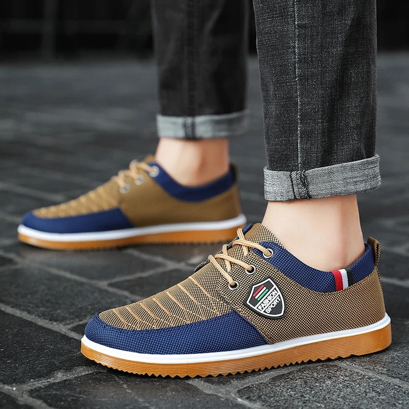 Thumbnail: Men's Canvas Shoes Lightweight Sports Shoes Summer Men Mesh Breathable Vulcaniz