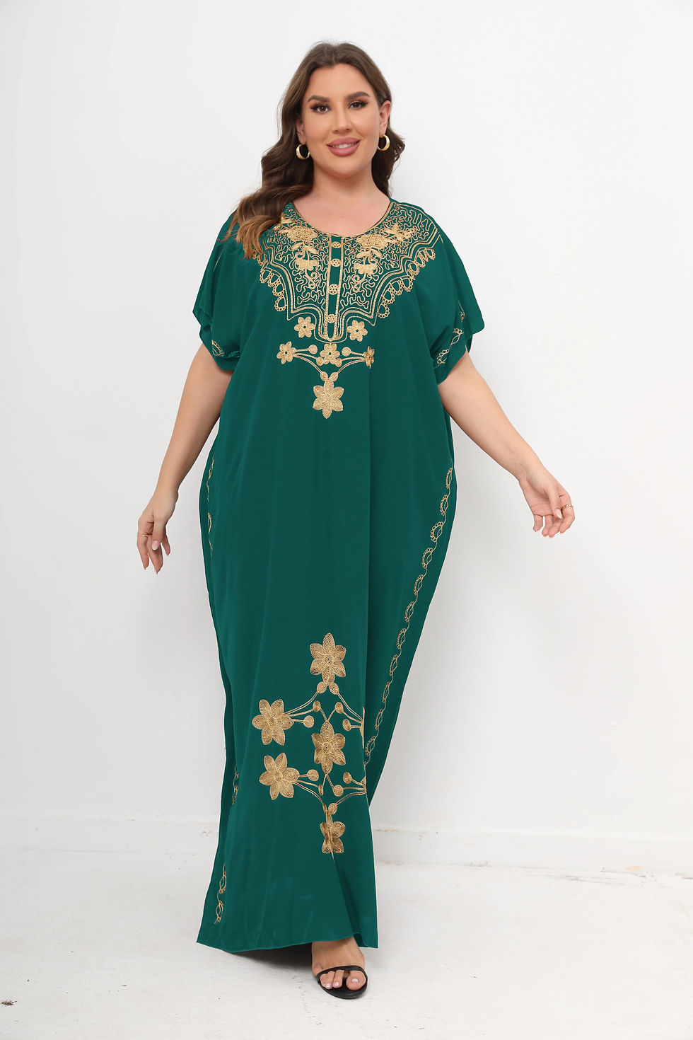 Imej kecil: New African Plus Size Women Dashiki Abaya 100% Cotton Maxi Dresses For Women Sh