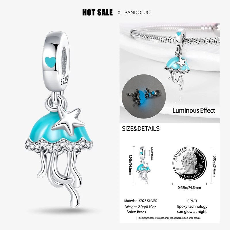 Thumbnail: 2024 Hot Sale New in Charm Beads Fits Pandora Bracelet Women 925 Silver Origina