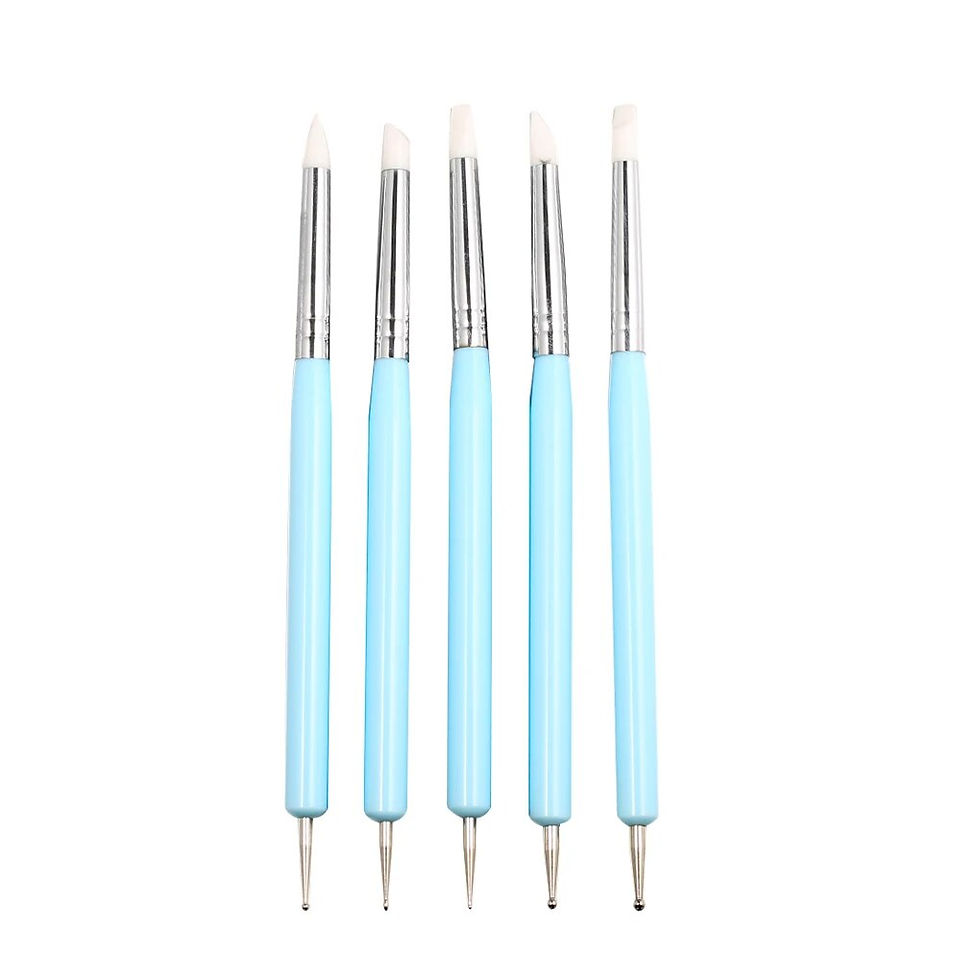 Thumbnail: 5pcs/set Double-ended Dotting Tools Set Nail Art Embossing Tools Pottery Craft