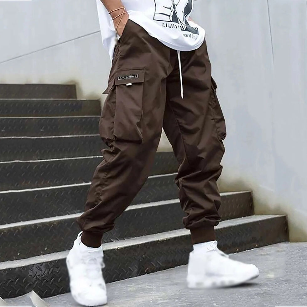 Thumbnail: Casual Cargo Trousers For Men Autumn Pocket Bunched Feet Sweatpants Pockets Ela