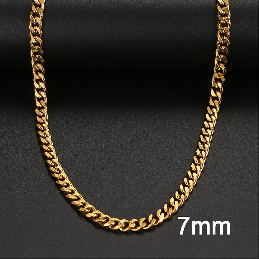 Thumbnail: Basic Punk Stainless Steel Necklace For Men Women Cuban Link Chain Chokers Mini