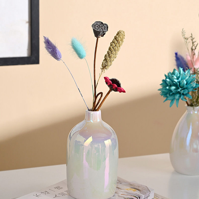 Thumbnail: Pearl Glossy White Ceramic Vases Dried French Dreamy Bubble Flower Arrangement