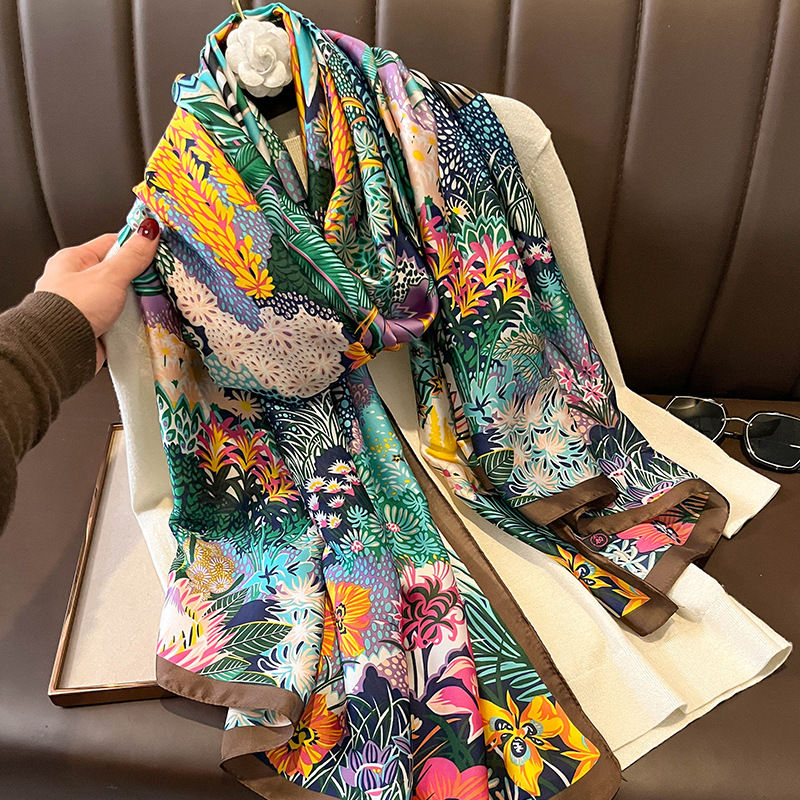 Thumbnail: Spring Scarf Women's Luxury Design Scarf Silk Smooth Scarf Soft Muslim Headband