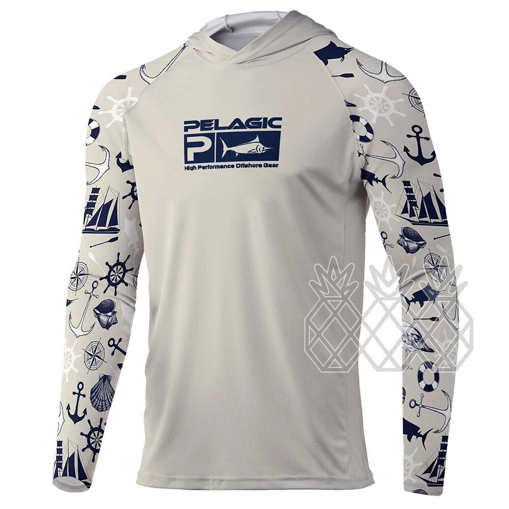 Pelagic Fishing Hoodie Clothing Men Long Sleeve Breathable Fishing Wear Camisa