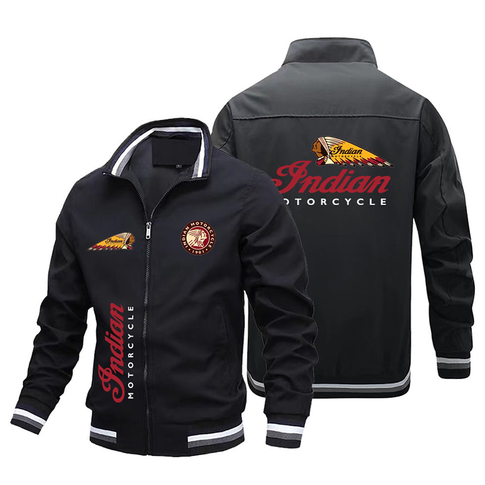 Thumbnail: 2024 New Exquisite Printed Indian Baseball Jackets, Motorcycle Bombers, Pilots,