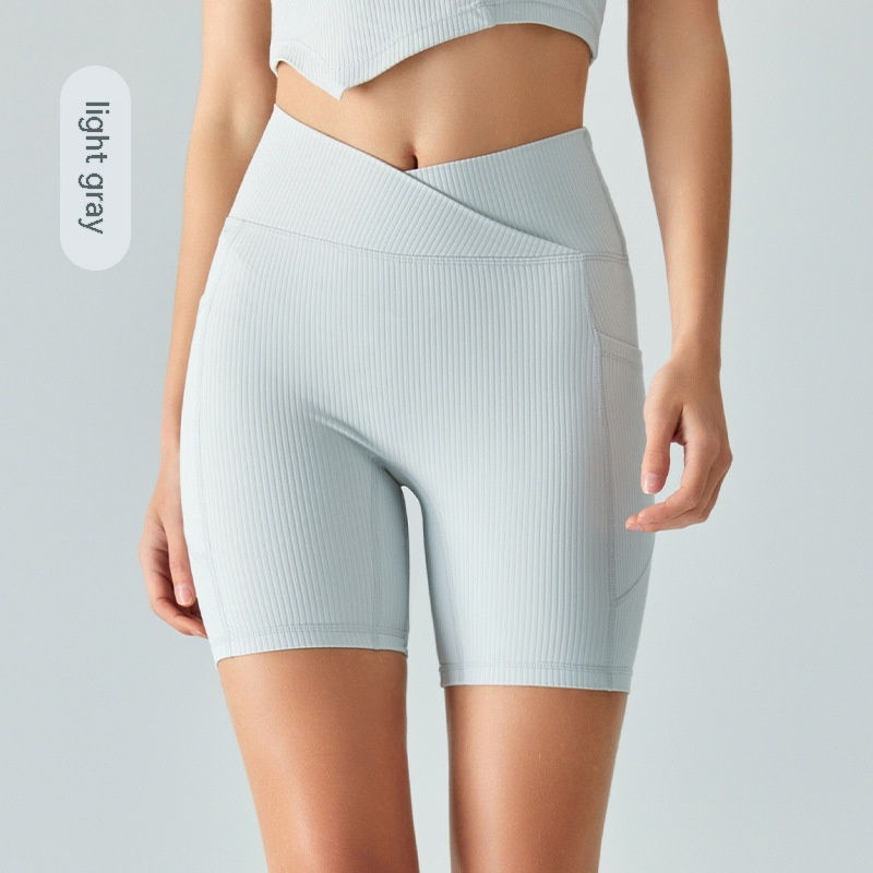 Thumbnail: Rib Yoga Shorts For Women Peach Hip Raise