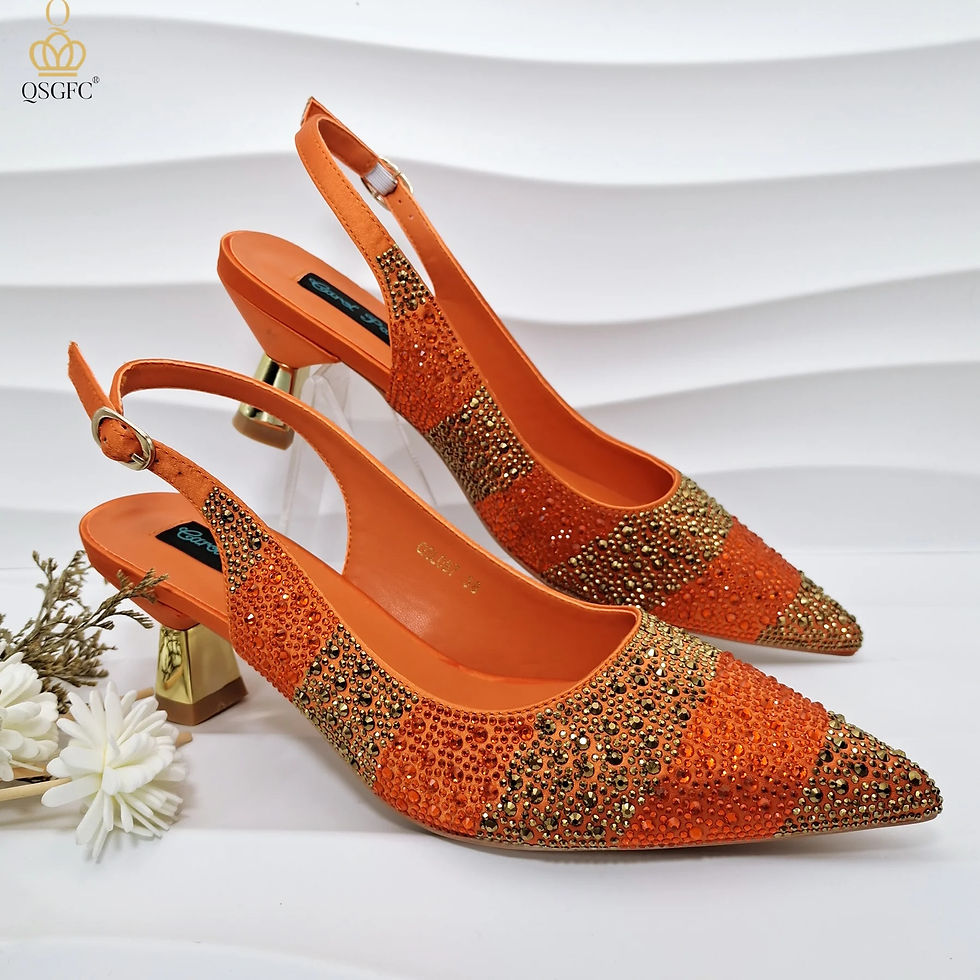Miniatyrbilde: QSGFC Nigerian Women Heel Party Ladies Italian Design Green Shoes And Bag Set D