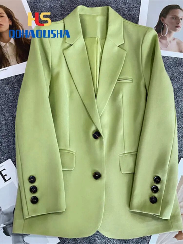 Thumbnail: 2023 Spring New Korean Fashion Small Suit Top Brown Suit Coat Women's Loose Str