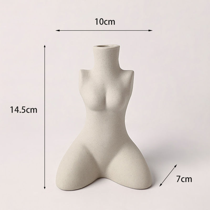Thumbnail: Human Body Styling Art Vase  Silent Wind Ceramic Vase  Sculpture White Primitiv