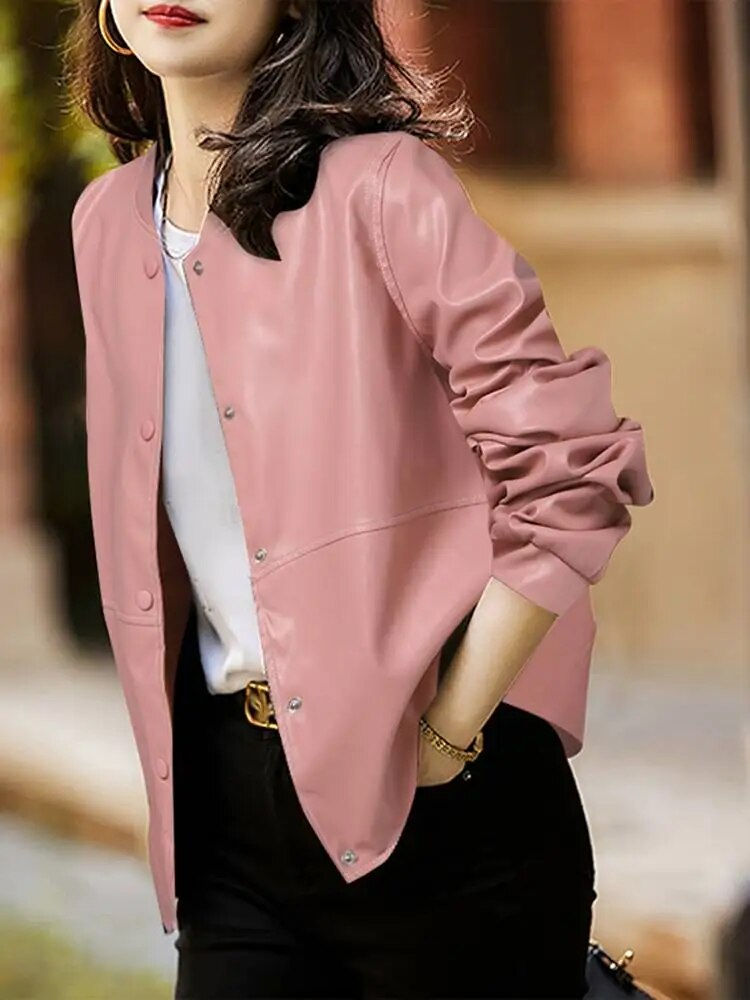 Thumbnail: ZANZEA Fashion PU Leather Jackets Women Autumn Solid Coats Holiday Long Sleeve