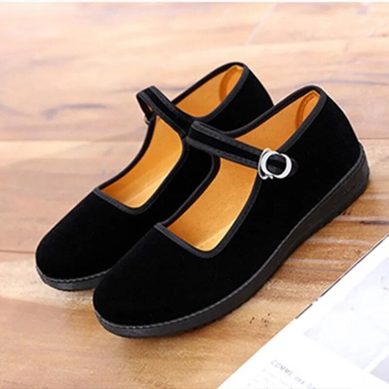 Miniaturbild: Cresfimix zapatos planos de mujer women cute black cloth dance shoes lady casua