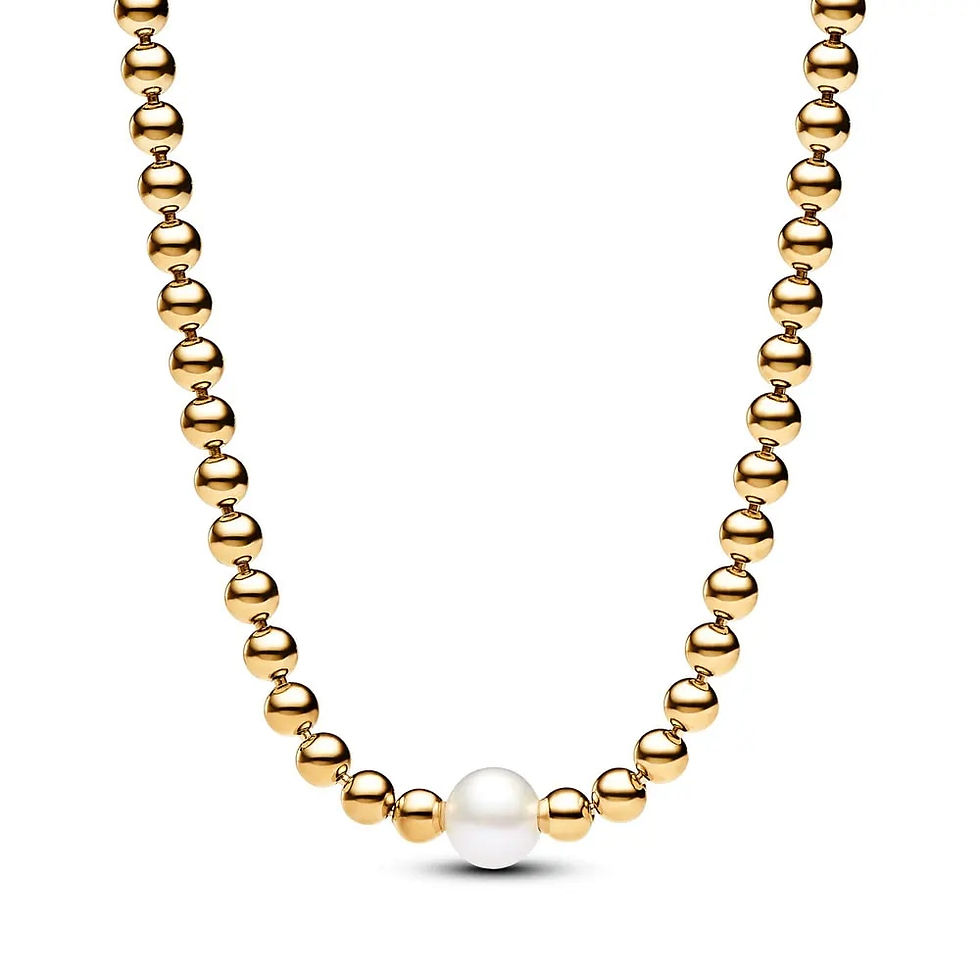 Thumbnail: Plata De Ley Silver Plated Pearl & Beads Collier Necklace Bracelet For Women Me