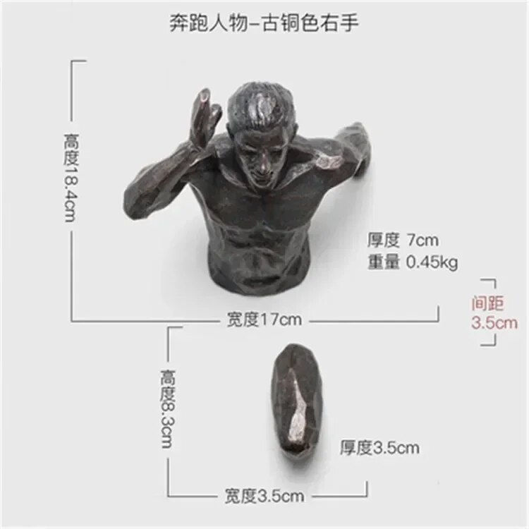 Miniaturbild: Nordic Resin Rock Climbing Statue Sports Running Man Wall Sculpture Decor Figur
