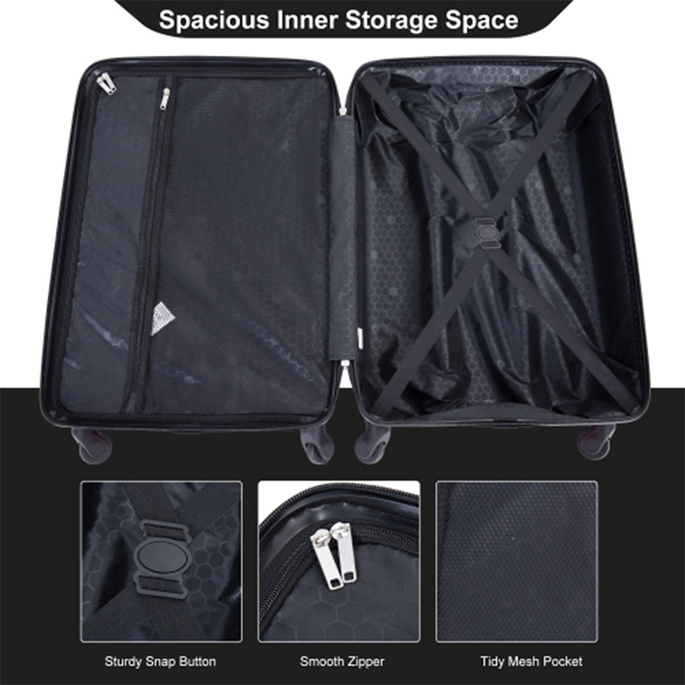 Küçük resim: Travelhouse Luggage set 4-Piece ABS Suitcase With Spinner Wheels,24 Inch and 28