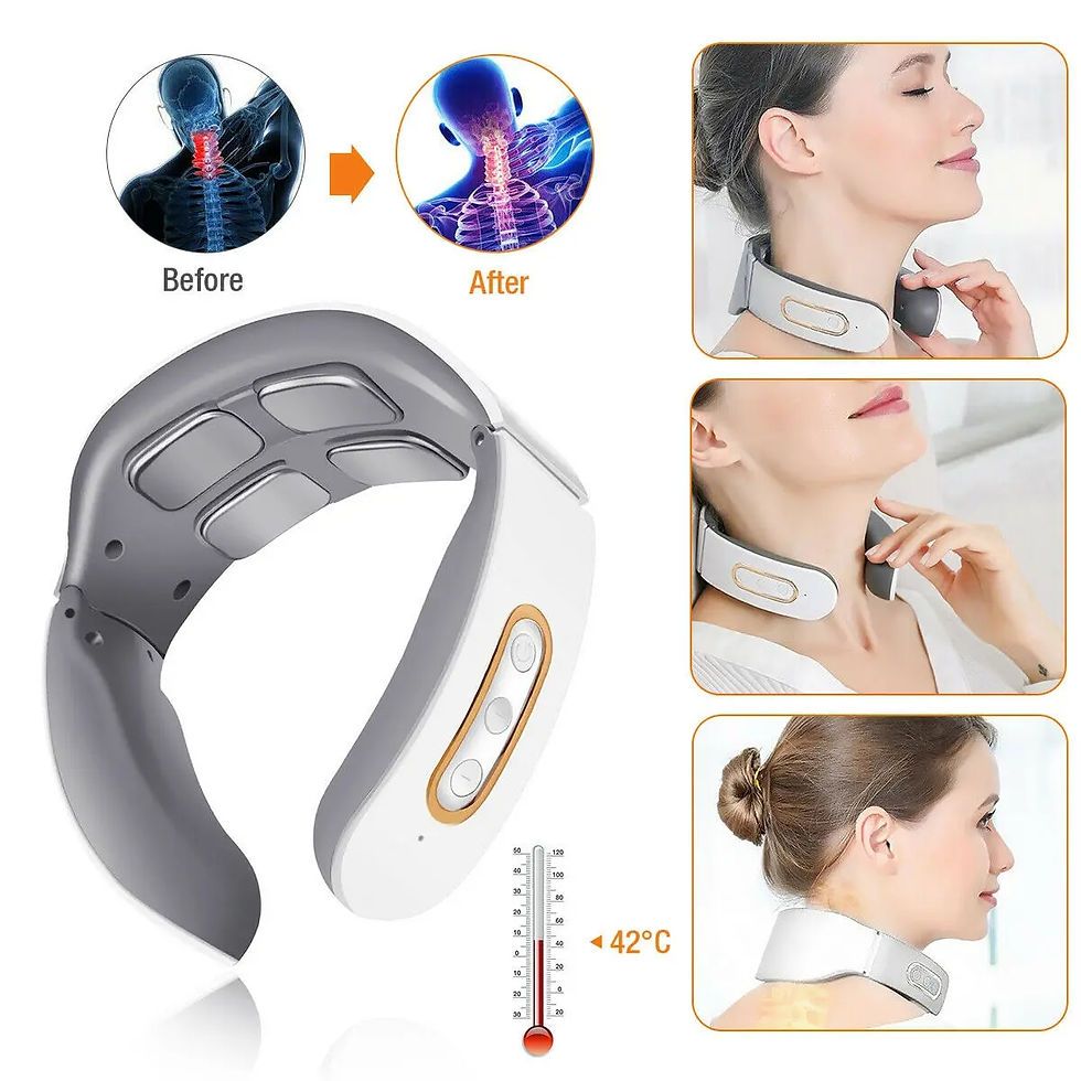 Miniaturebillede: Electric Neck Shoulder Pulse Massager Kneading 4 Head TENS Magnetic Pulse Heati
