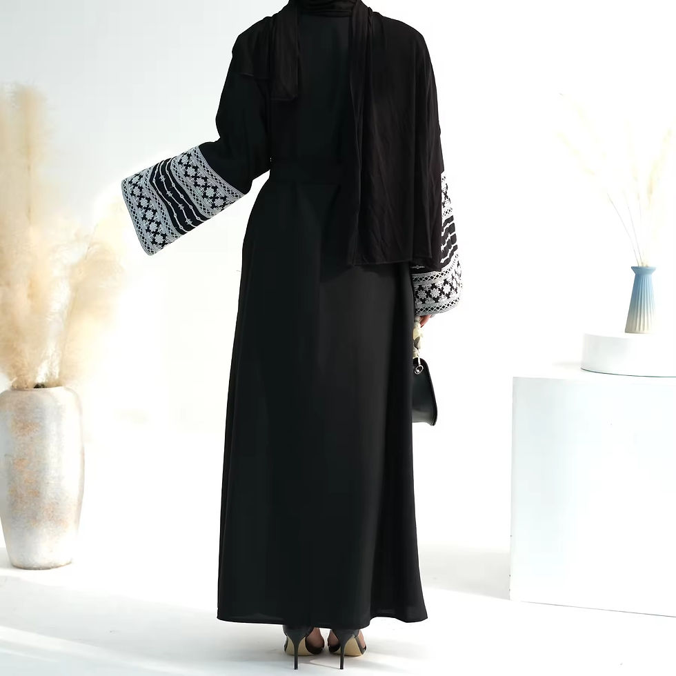 Thumbnail: Fashion Embroidery Kimono Oversized Muslim Robe Abaya Syari Female Full Length