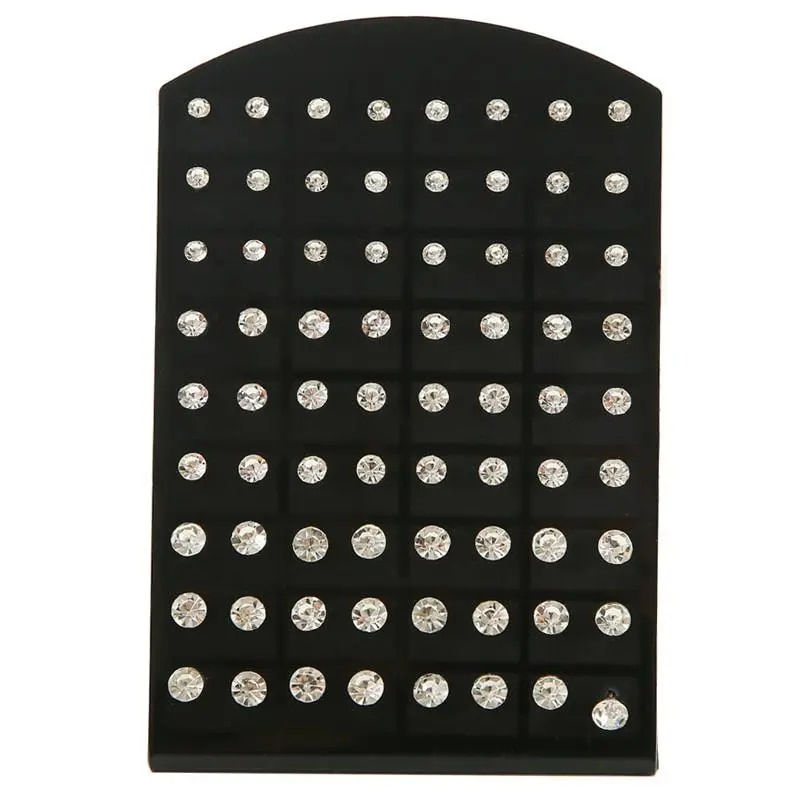 Thumbnail: 36pairs Mixed Sizes Rhinestone Stud Earrings For Women Girls Crystal Earrings S