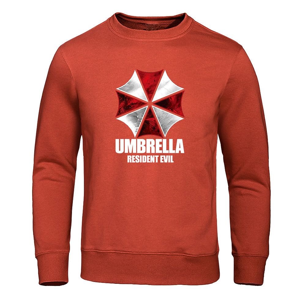Thumbnail: Red And White Protective Umbrella Hoody Mens Personality Loose Hoodie Fashion P
