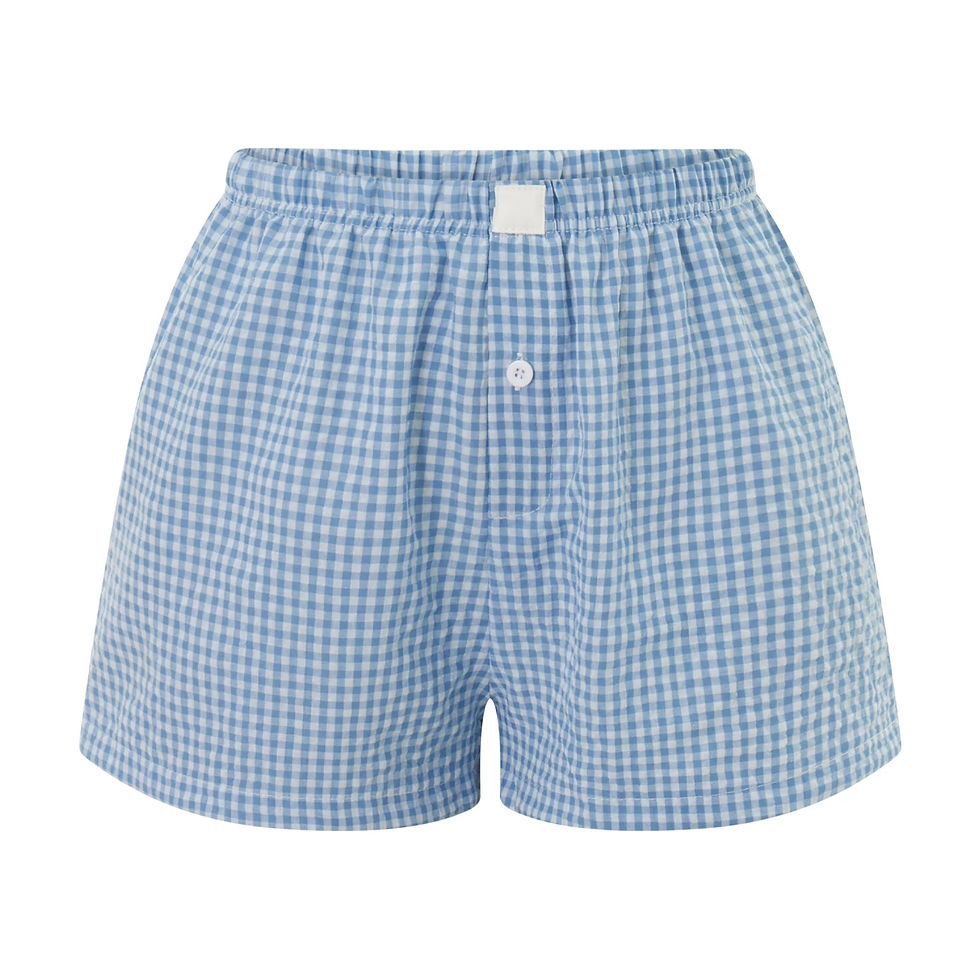 Thumbnail: hirigin Women Y2k Gingham Boxer Shorts Stripes Button Elastic Waist Boxers Cute