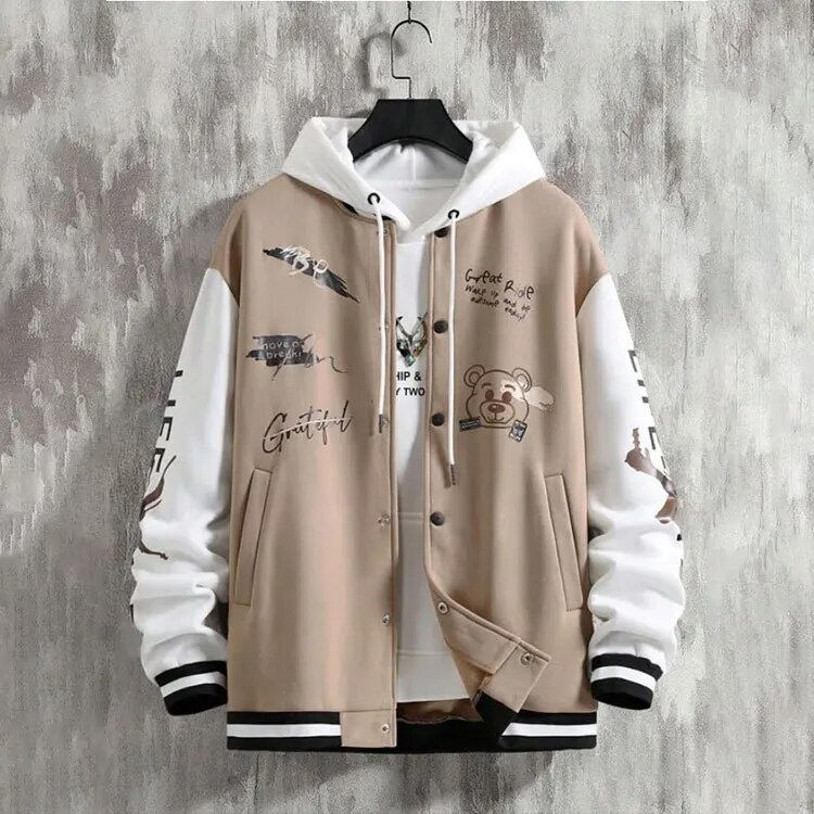 Thumbnail: Men's Spring and Autumn Baseball Coat Loose Casual  Jackets for Men
