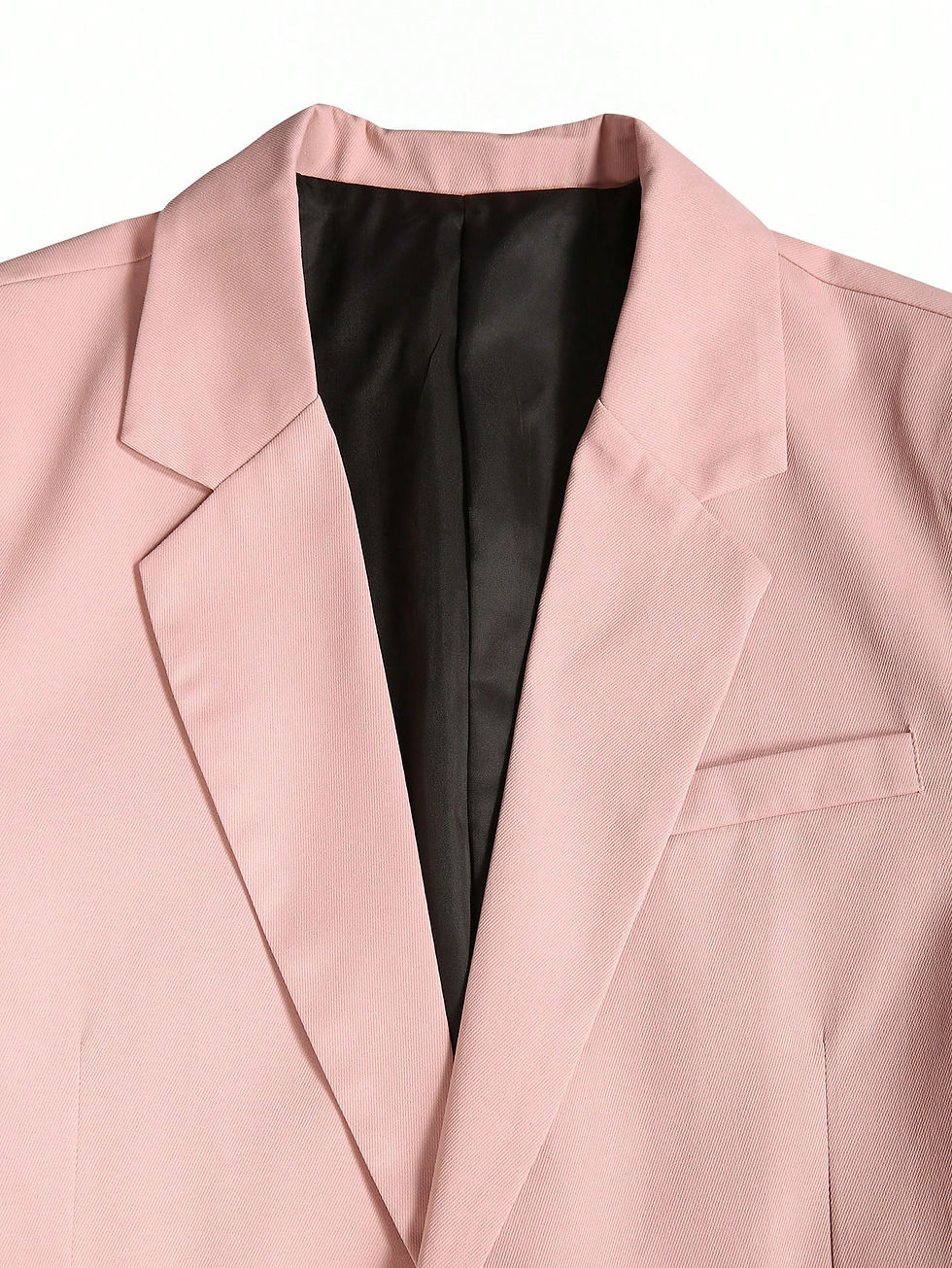 Thumbnail: Manfinity Mode Men's Solid Color Suit Set With Jacket And Pants