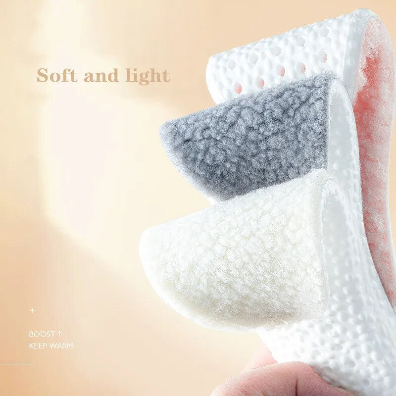Thumbnail: 1Pair Wool Insoles Winter Warm Shoes Insole Men Wonen Sneakers Boots Shock abso