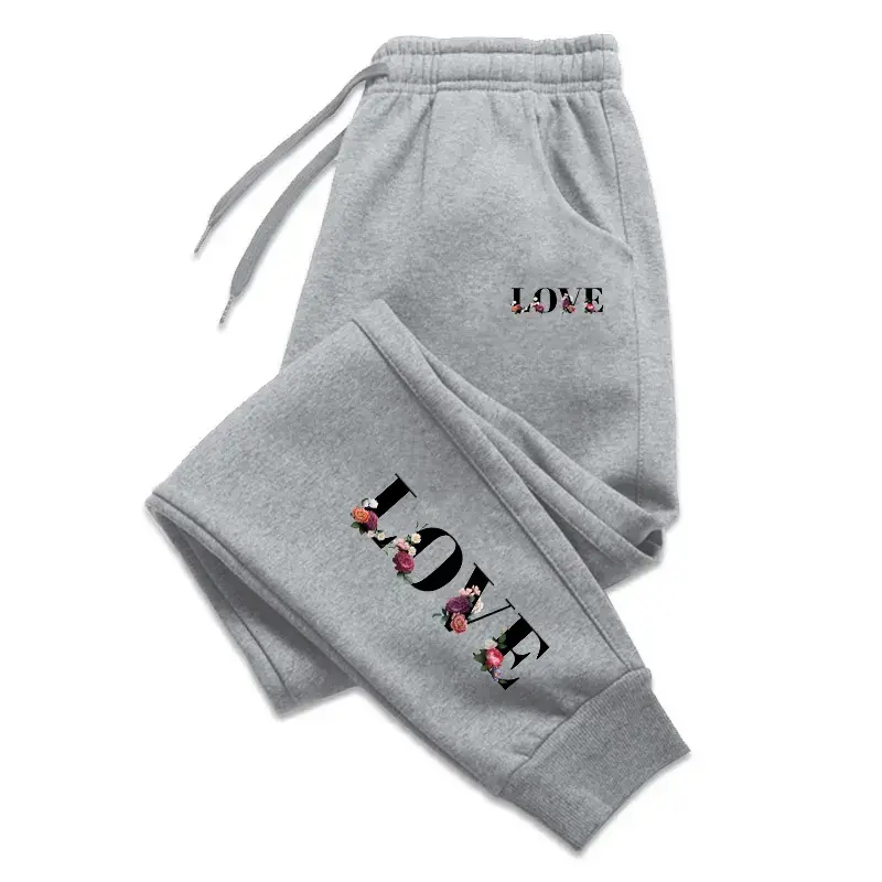 Thumbnail: Womens Tracksuit Trousers New LOVE Letter Print Street Luxury Sweatpants Daily 