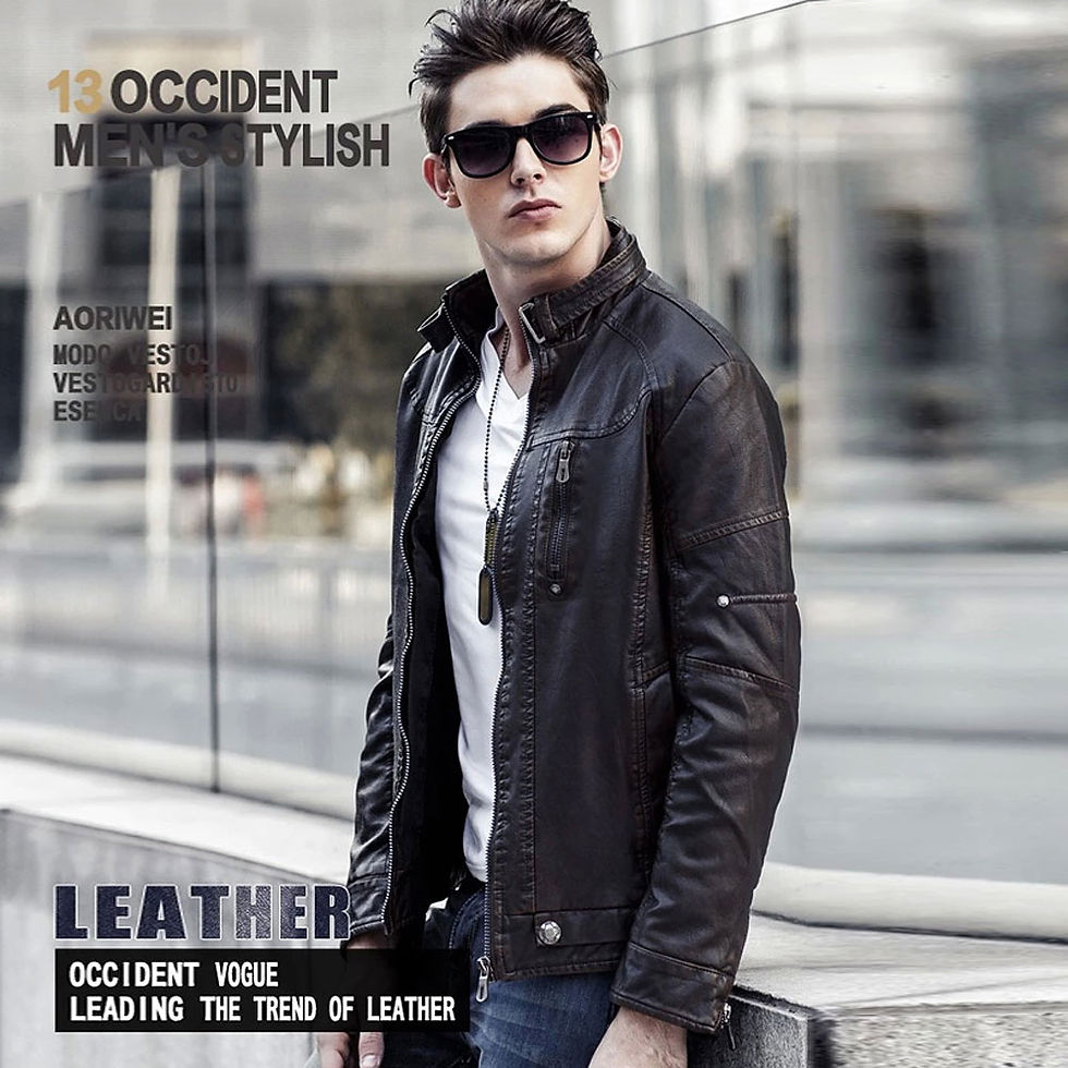 Miniatura: 2022 New Arrivals Autumn Brand Leather Jacket for Men Jaqueta Couro Masculino M