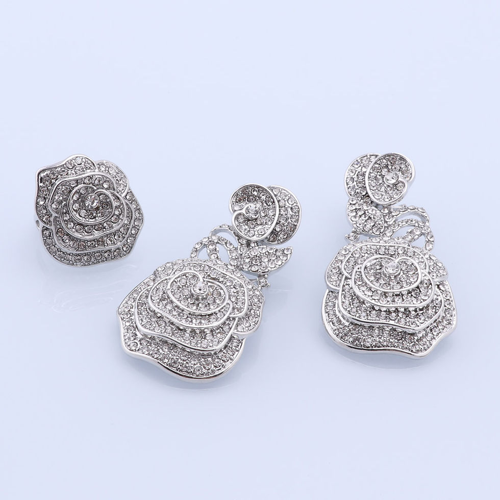 Miniaturebillede: CYNTHIA Dubai Women Silver Plated Jewelry Sets African Wedding Bridal Ornament