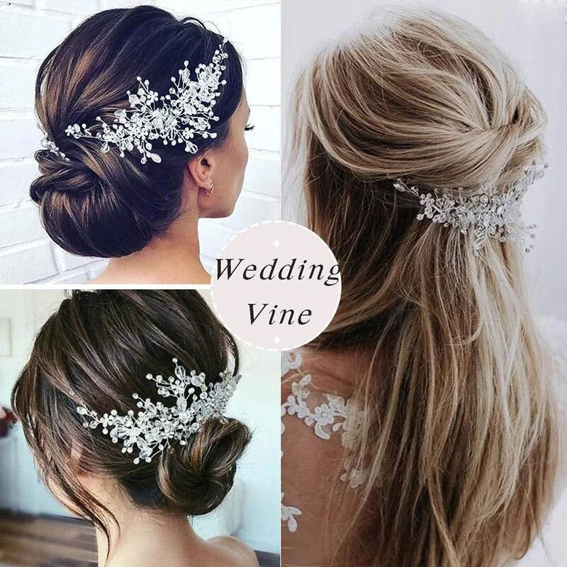 Thumbnail: Crystal Wedding Hair Combs Miraculous Women Headbands Accessories Flower Bridal