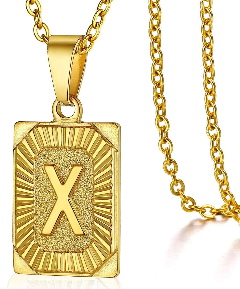 Miniatura: Fashion Initial Pendant Necklace for Women Simple Stainless Steel Cuba Link Cha
