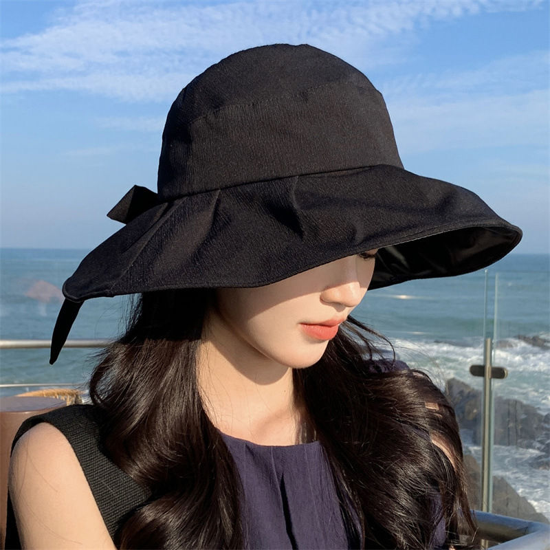 Thumbnail: Sunscreen Hat With Bow, Large Brim For Covering The Face To Prevent Ultraviolet