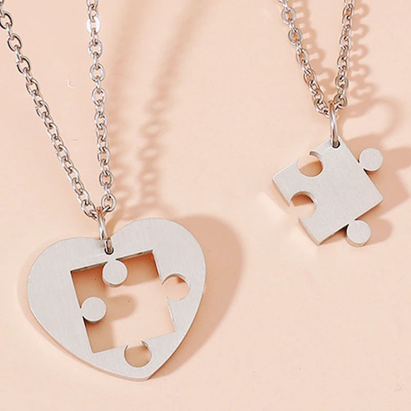 Sīktēls: Good Simple Quality Couple Pendant Necklace Electrocardiogram,Magnetic Heart,Pe