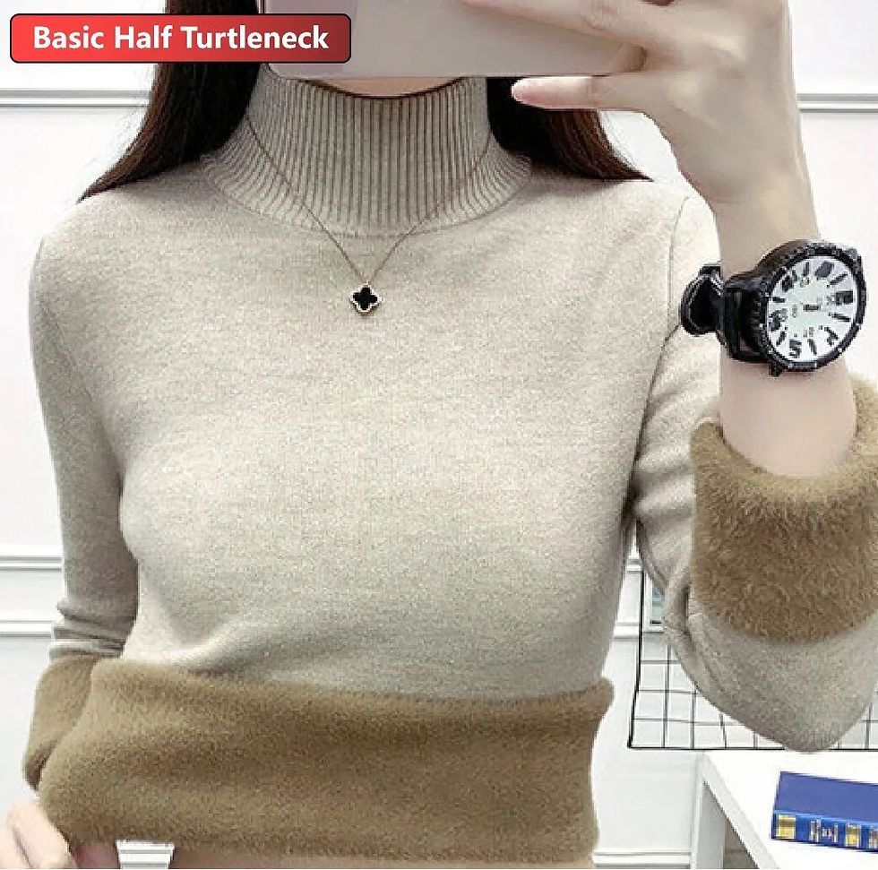 Thumbnail: Half Turtleneck Sweater Winter Slim Thicken Knitwear Jumper Woman Soft Knit Pul