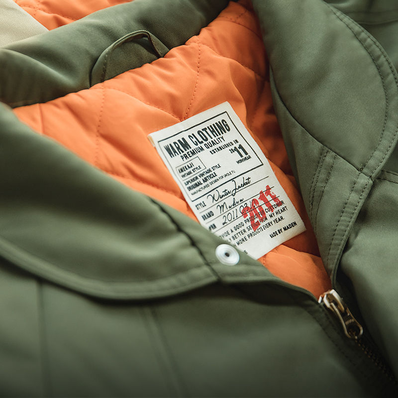 Thumbnail: Maden Japanese Vintage Pilot Jackets Thickened Warm Cotton Pocket Coats Men's A