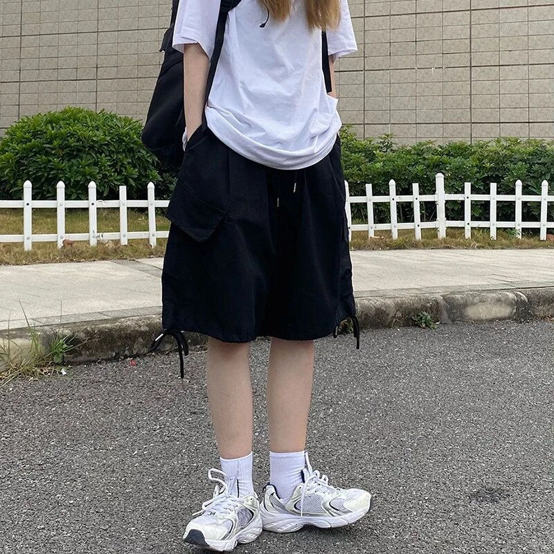 Thumbnail: Rimocy Summer Knee Length Cargo Shorts Women 2024 Bf Harajuku Wide Leg Shorts W