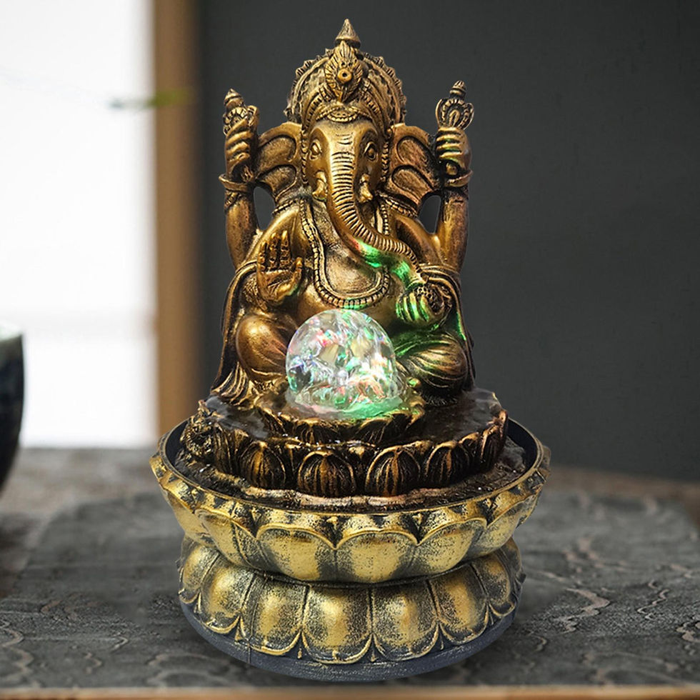 Thumbnail: Resin Buddha Statue Indoor Water Fountain US 110V Plug 21x30cm Office Bedroom