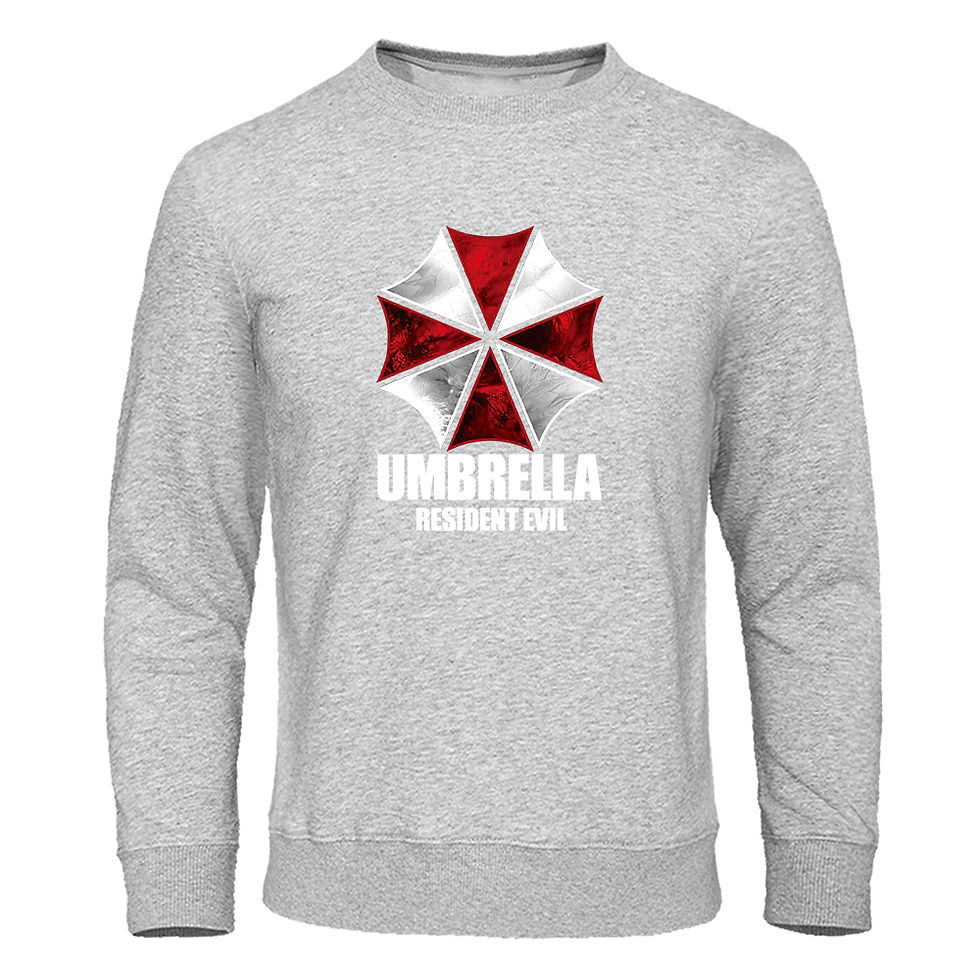 Thumbnail: Red And White Protective Umbrella Hoody Mens Personality Loose Hoodie Fashion P
