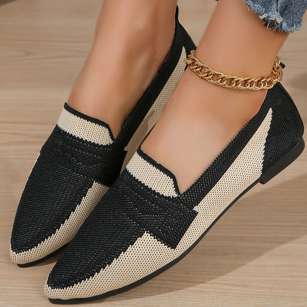 Thumbnail: New Fashion Mesh Shoes Spring Summer Pointed Knitted Breathable Single Shoes Fl