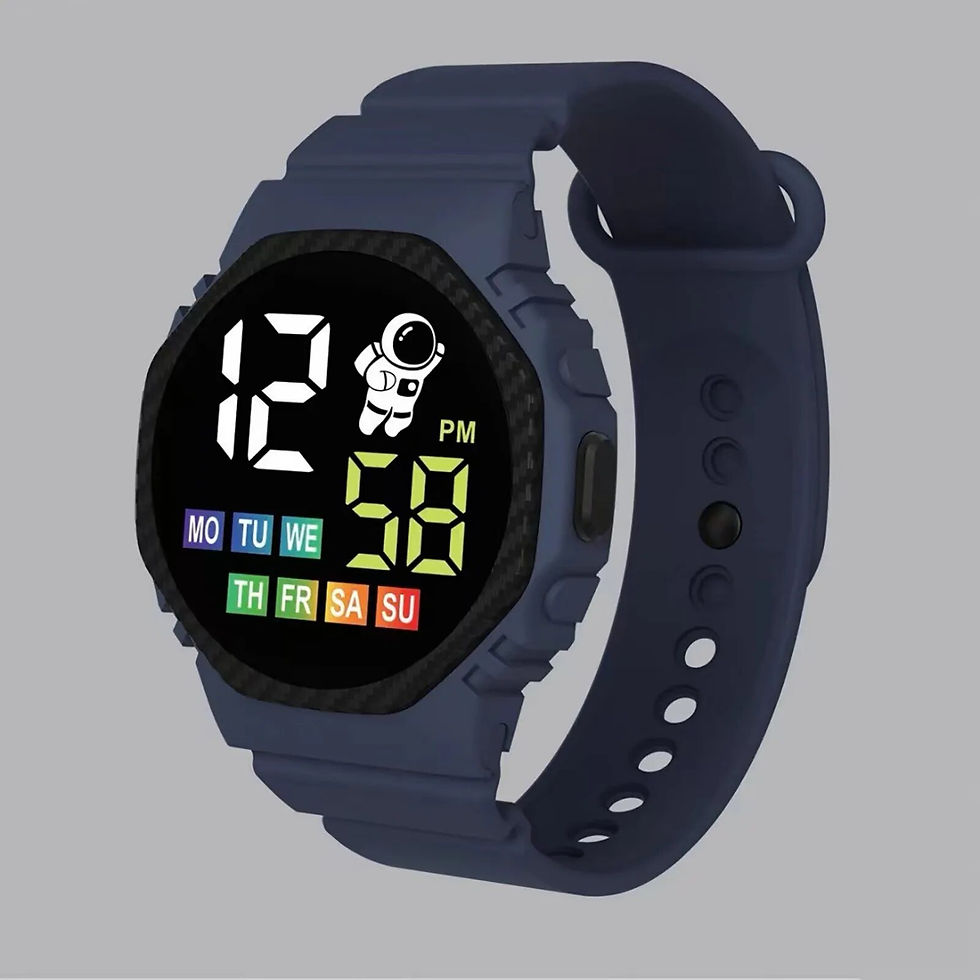 Thumbnail: LED Simple Children's Electronic Waterproof Watch Cute Astronaut Pattern Solid 