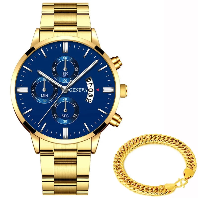 Thumbnail: reloj hombre Fashion Men Stainless Steel Watch Luxury Calendar Quartz Wrist Wat
