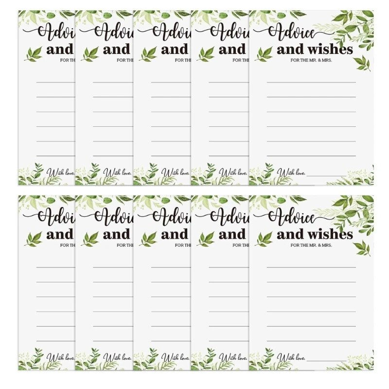 Miniaturbild: 10pcs Green Plant Bridal Shower Game Card Set Wedding Shower Present Supplies f