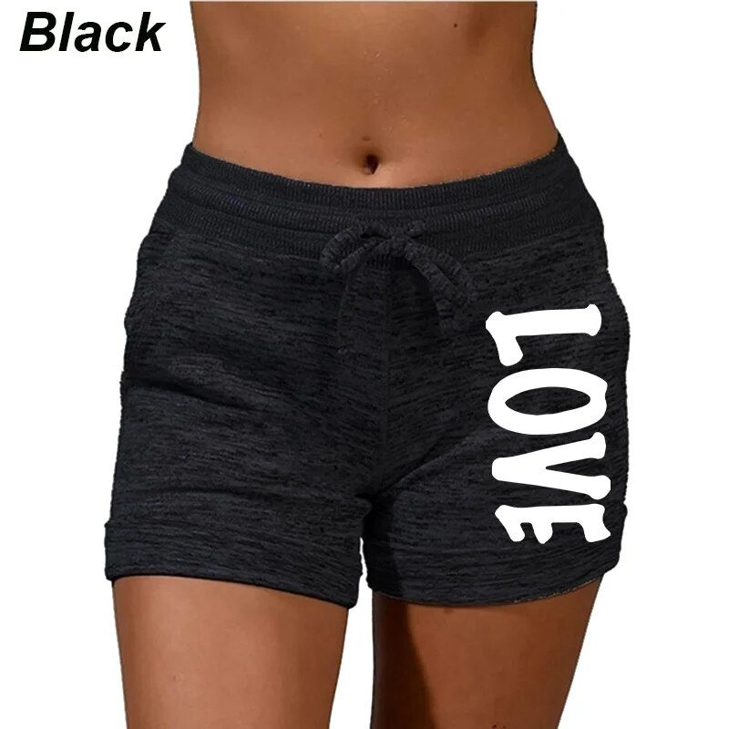 Thumbnail: Summer Shorts women's love printed quick drying shorts YOGA SHORTS women's leis
