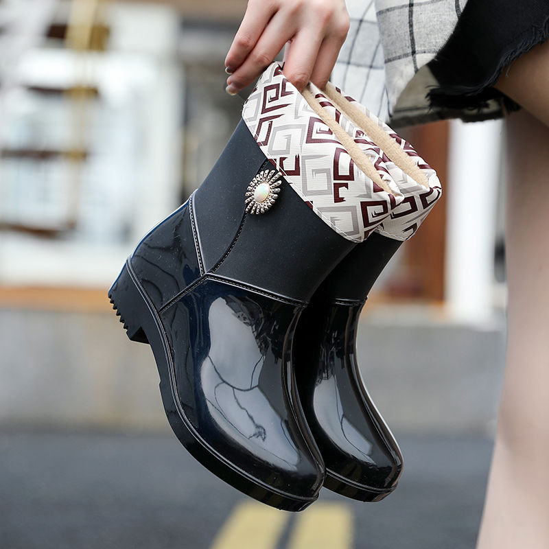 Thumbnail: Fashion, Rain ,Boots Women's Fashion Outdoor Waterproof Non-slip Kitchen, Work 