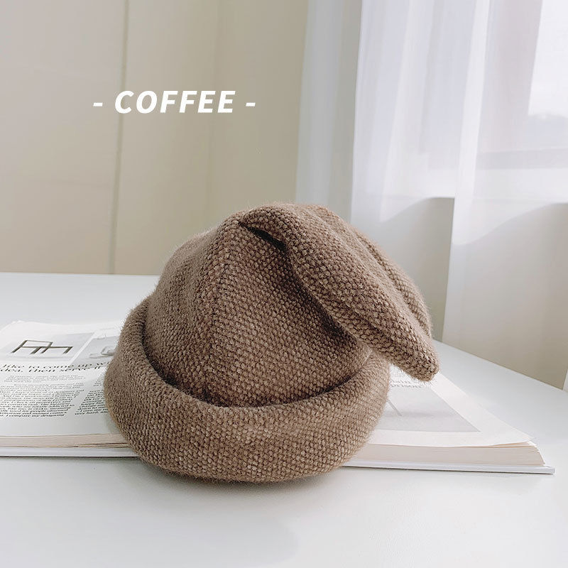 Thumbnail: Rabbit Ears Woolen Cap Children Autumn And Winter Cute Fleece Lined